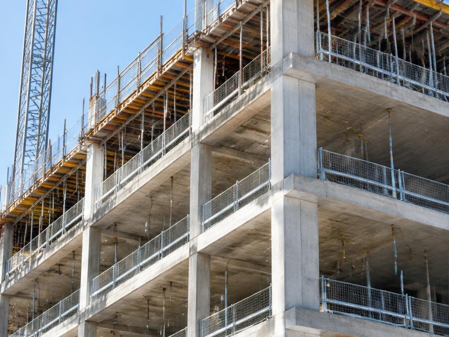 Concrete structural frame under construction