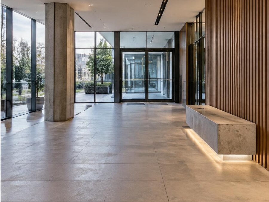 Modern apartment lobby and common property